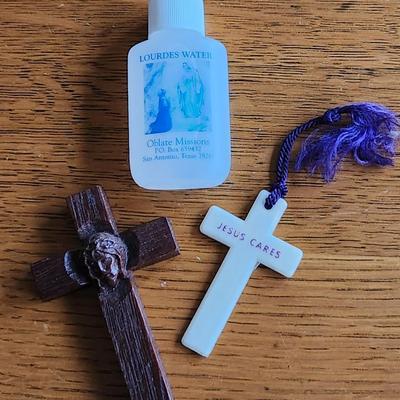Lourdes Water and Two Crosses