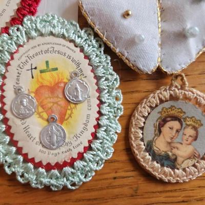 Gathering of Beaded Hearts & Crocheted-Edge Icons