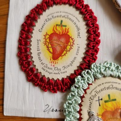 Gathering of Beaded Hearts & Crocheted-Edge Icons