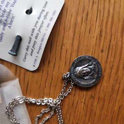 Scapular, Lenten Nail and a Medal on Chain
