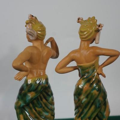 CERAMIC ARTS STUDIO VALINESE DANCE BOY & BALINESE DANCE GIRL MARKED
