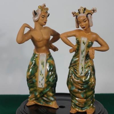 CERAMIC ARTS STUDIO VALINESE DANCE BOY & BALINESE DANCE GIRL MARKED