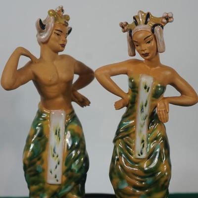 CERAMIC ARTS STUDIO VALINESE DANCE BOY & BALINESE DANCE GIRL MARKED