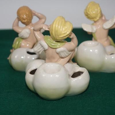 CERAMIC ARTS STUDIO - SEE NO EVIL, EAR NO EVIL, SPEAK NO EVIL FIGURINES.