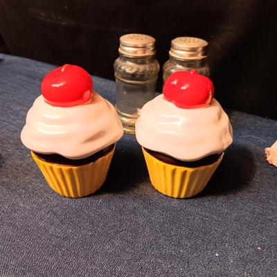 SALT & PEPPER SHAKERS, SINGLE GIRL SHAKER AND A SLATE WALL HANGING