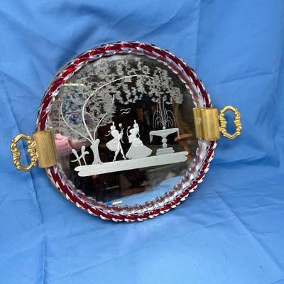 Lot 464 Vintage Venetian Murano Mirrored Dresser Tray