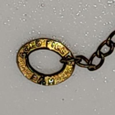 LOT 1 :: Vintage Gold filled Jade Elephant Pendant Necklace 18" L with zipper pouch