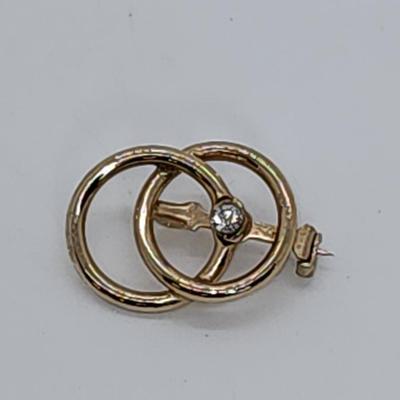 LOT 2:: Vintage Signed Pin/Brooch Lot -Sodor Rhinestone Claddagh Brooch, Coro Double Circle and Rhinestone, Damascene Swan Spain and 1966...