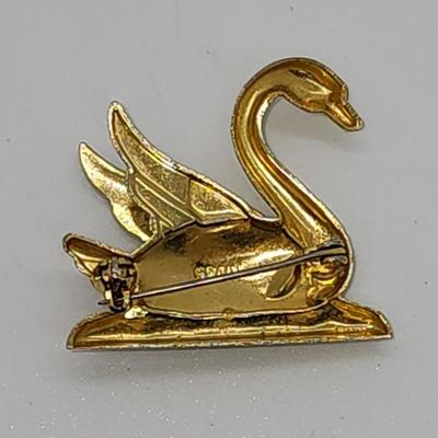 LOT 2:: Vintage Signed Pin/Brooch Lot -Sodor Rhinestone Claddagh Brooch, Coro Double Circle and Rhinestone, Damascene Swan Spain and 1966...