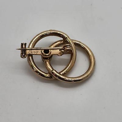 LOT 2:: Vintage Signed Pin/Brooch Lot -Sodor Rhinestone Claddagh Brooch, Coro Double Circle and Rhinestone, Damascene Swan Spain and 1966...