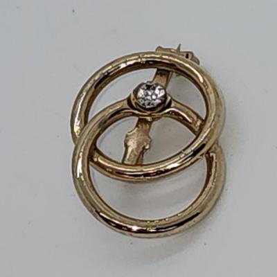 LOT 2:: Vintage Signed Pin/Brooch Lot -Sodor Rhinestone Claddagh Brooch, Coro Double Circle and Rhinestone, Damascene Swan Spain and 1966...