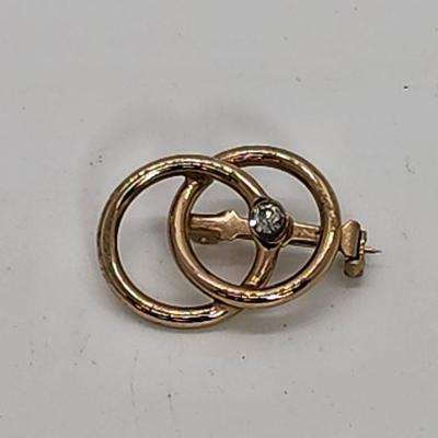 LOT 2:: Vintage Signed Pin/Brooch Lot -Sodor Rhinestone Claddagh Brooch, Coro Double Circle and Rhinestone, Damascene Swan Spain and 1966...