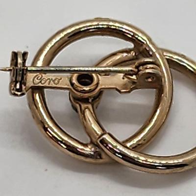 LOT 2:: Vintage Signed Pin/Brooch Lot -Sodor Rhinestone Claddagh Brooch, Coro Double Circle and Rhinestone, Damascene Swan Spain and 1966...