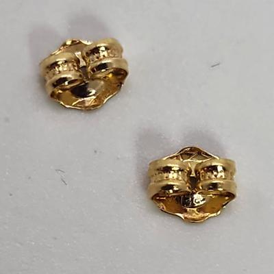 LOT 3:: 14k Oval Amethyst Pierced Post Earrings- New