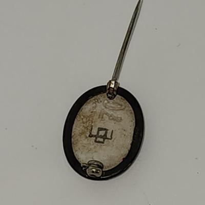 LOT 12 :: Vintage Sterling Pins- Asian hand painted porcelain and more