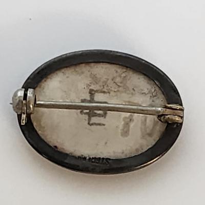 LOT 12 :: Vintage Sterling Pins- Asian hand painted porcelain and more