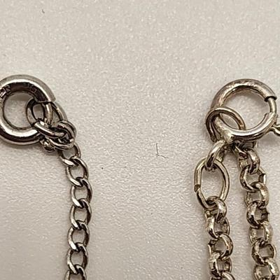 LOT 13:: Two Sterling Silver Pendant Necklaces- Teardrop Turquoise and "Be the Change" Gandhi Quote 15gtw Both chains 18"L