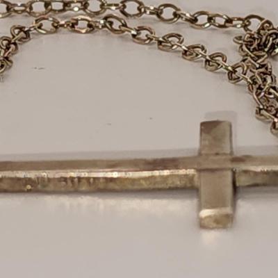 LOT 15:: Vintage Sterling 24"L Chain with Sterling Cross and Unmarked Jesus Jubilee Medal 1933-1934Medal