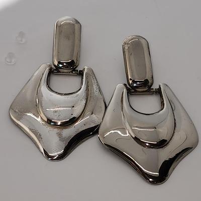 LOT 16:: 29.3gtw- Sterling Silver 925 Pierced Earring Lot featuring Ecclissi double stem bamboo hoops