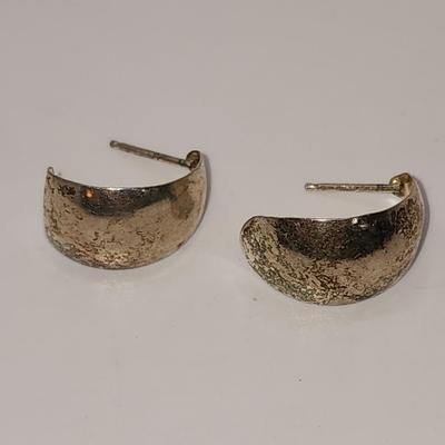 LOT 16:: 29.3gtw- Sterling Silver 925 Pierced Earring Lot featuring Ecclissi double stem bamboo hoops