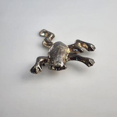 LOT 20:: Vintage Sterling Silver 925 Huge Frog Brooch 20.6g