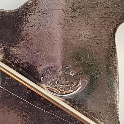 LOT 20:: Vintage Sterling Silver 925 Huge Frog Brooch 20.6g