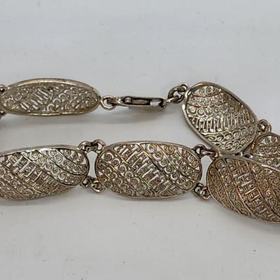 LOT 24:: Beautiful Sterling Filigree Link Bracelet Germany 7.5"L- 10.9g