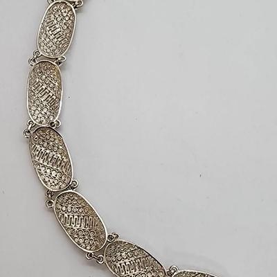 LOT 24:: Beautiful Sterling Filigree Link Bracelet Germany 7.5"L- 10.9g