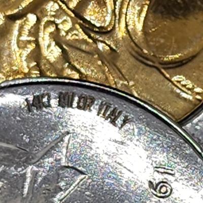 LOT 25:: 14k Gold Bezel Stainless Steel Milor Italy Two tone Coin Bracelet by QVC