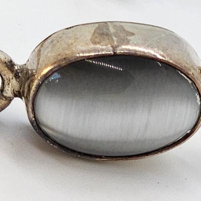 LOT 26 :: 925 Mexico Sterling Silver Hinged Gemstone Bangle Bracelet - 19.7gtw