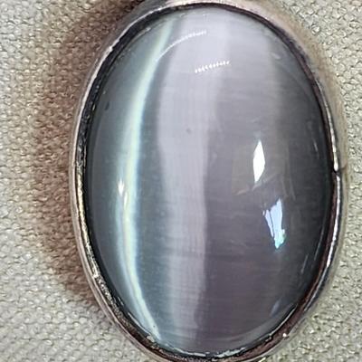 LOT 26 :: 925 Mexico Sterling Silver Hinged Gemstone Bangle Bracelet - 19.7gtw