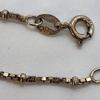 LOT 27:: Three Sterling Silver 925 Italy Ankle Bracelets- one is gold vermeil