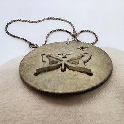 LOT 29:: Handcrafted ONE OF A KIND Butterfly and Star in a 1964 Quarter Pendant on 18" L 925 Italy Chain