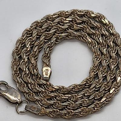 LOT 36:: Vintage Beautiful Inlaid Turquoise and other gemstones Pendant/Brooch with removable Bail and a thick 18"L Chain 925 Italy