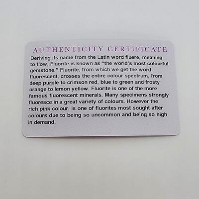 LOT 37:: Beautiful New in Box Sterling Silver Pink Fluorite Pendant Necklace 18-20" L chain