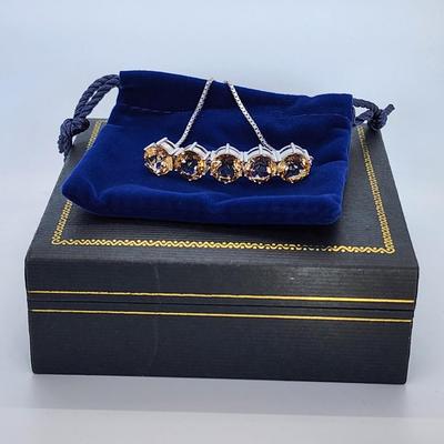 LOT 39:: Beautiful Citrine Sterling Silver Bolo Slide Bracelet- New in Box !