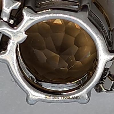 LOT 39:: Beautiful Citrine Sterling Silver Bolo Slide Bracelet- New in Box !