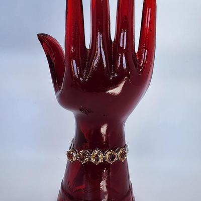 LOT 39:: Beautiful Citrine Sterling Silver Bolo Slide Bracelet- New in Box !