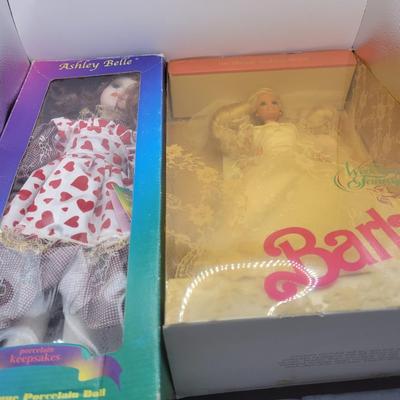 LOT:: 54 Wedding Fantasy Barbie & Ashley Belle Porcelain Doll