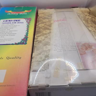 LOT:: 54 Wedding Fantasy Barbie & Ashley Belle Porcelain Doll