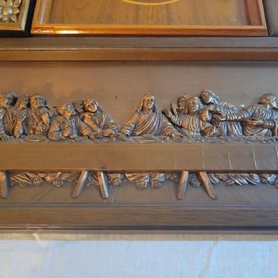 LOT:: 61 Masonic Wall Hangings & Hammered Copper "Last Supper"