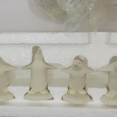 LOT:: 63 Snowbabies "When The Bough Breaks" & "Parade Of Penguins" (6pc) & Two Ornaments