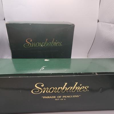 LOT:: 63 Snowbabies "When The Bough Breaks" & "Parade Of Penguins" (6pc) & Two Ornaments