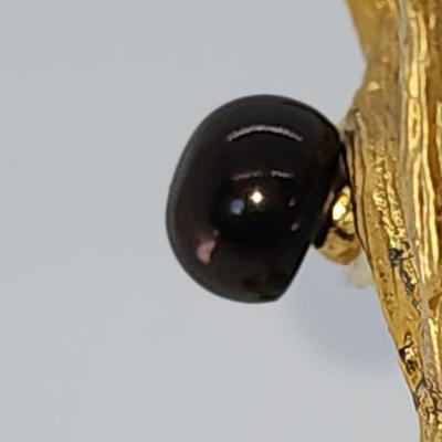 LOT 81:: 10k gold 10-11mm BIG AND BEAUTIFUL PEACOCK CULTURED FRESHWATER PEARL STUD EARRINGS IN 10K YELLOW GOLD- New!