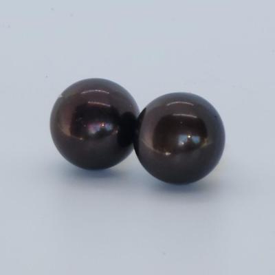 LOT 81:: 10k gold 10-11mm BIG AND BEAUTIFUL PEACOCK CULTURED FRESHWATER PEARL STUD EARRINGS IN 10K YELLOW GOLD- New!