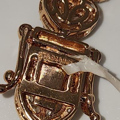 LOT 83:: New! GORGEOUS! Morganite and Diamond Heart Shaped Tennis Bracelet and Matching Earrings in oval cut Morganites set in Rose Gold...