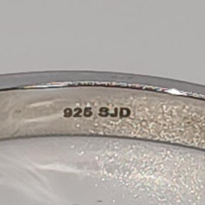LOT 84:: STUNNING! NEW! Sterling Silver Hinged Blue Diamond Bangle Bracelet