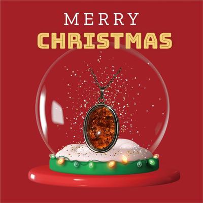 LOT 86:: New, Old Stock- Vintage Sterling Silver Amber Pendant Necklace 24" L-- still had tag from store still on it!