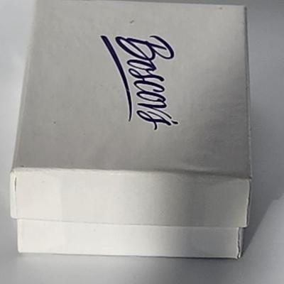 LOT 86:: New, Old Stock- Vintage Sterling Silver Amber Pendant Necklace 24" L-- still had tag from store still on it!