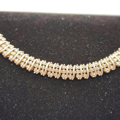 LOT 87:: Vintage Two tone Sterling Silver Bracelet 7.5"L. 13.8g